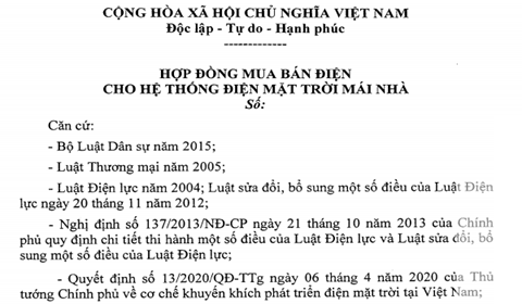 6 Lưu ý khi lắp đặt điện mặt trời áp mái nhà xưởng 8 Hợp đồng mua bán điện cho hệ thống điện mặt trời mái nhà