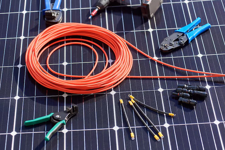 Danh mục phụ tùng dự phòng cho hệ thống điện mặt trời doanh nghiệp 10 Dây cáp, đầu nối DC PV và dụng cụ bấm đầu nối điện mặt trời